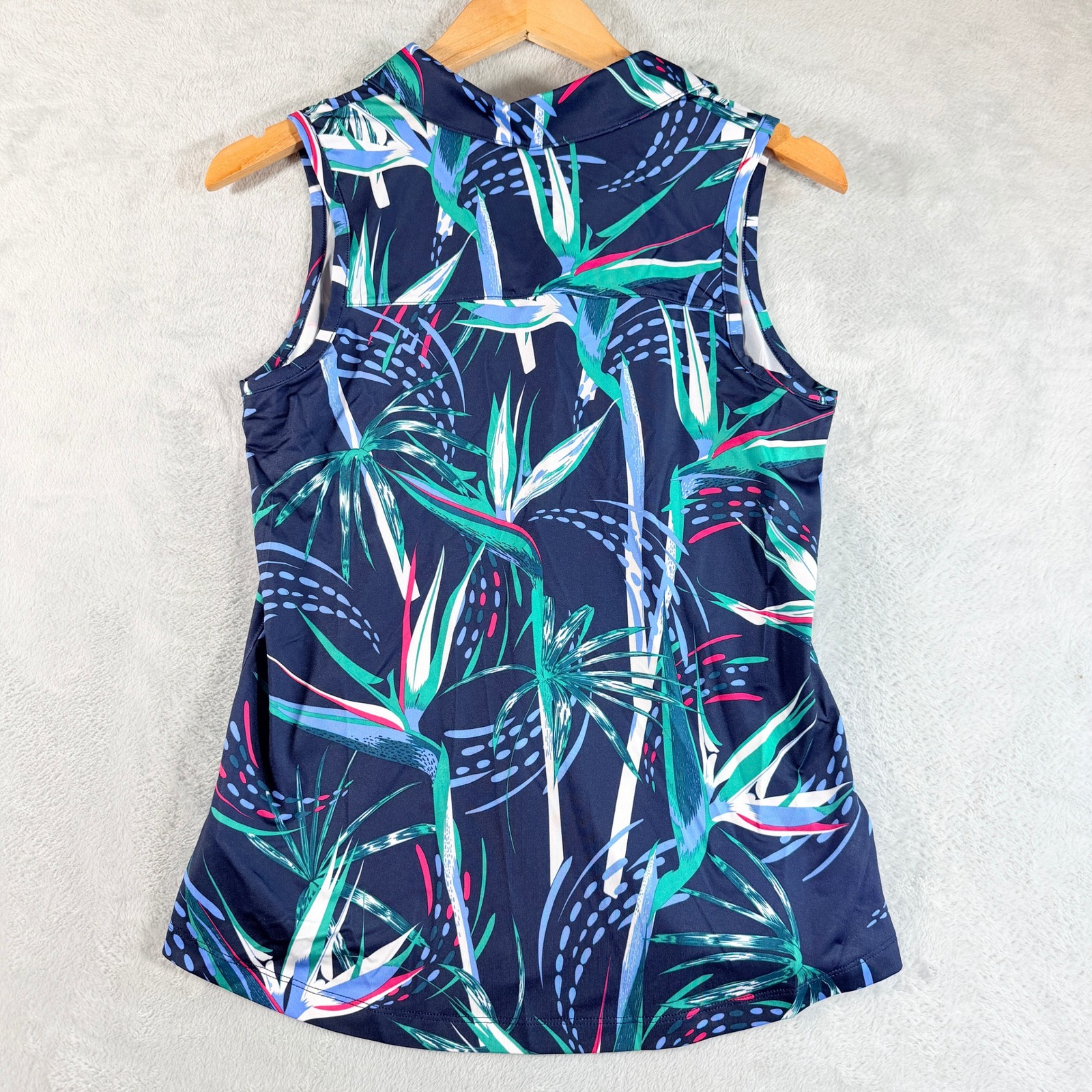 Puma Golf Women S Deep Navy Mattr Paradise Sleeveless Polo Shirt Nwt — image 2 of 7